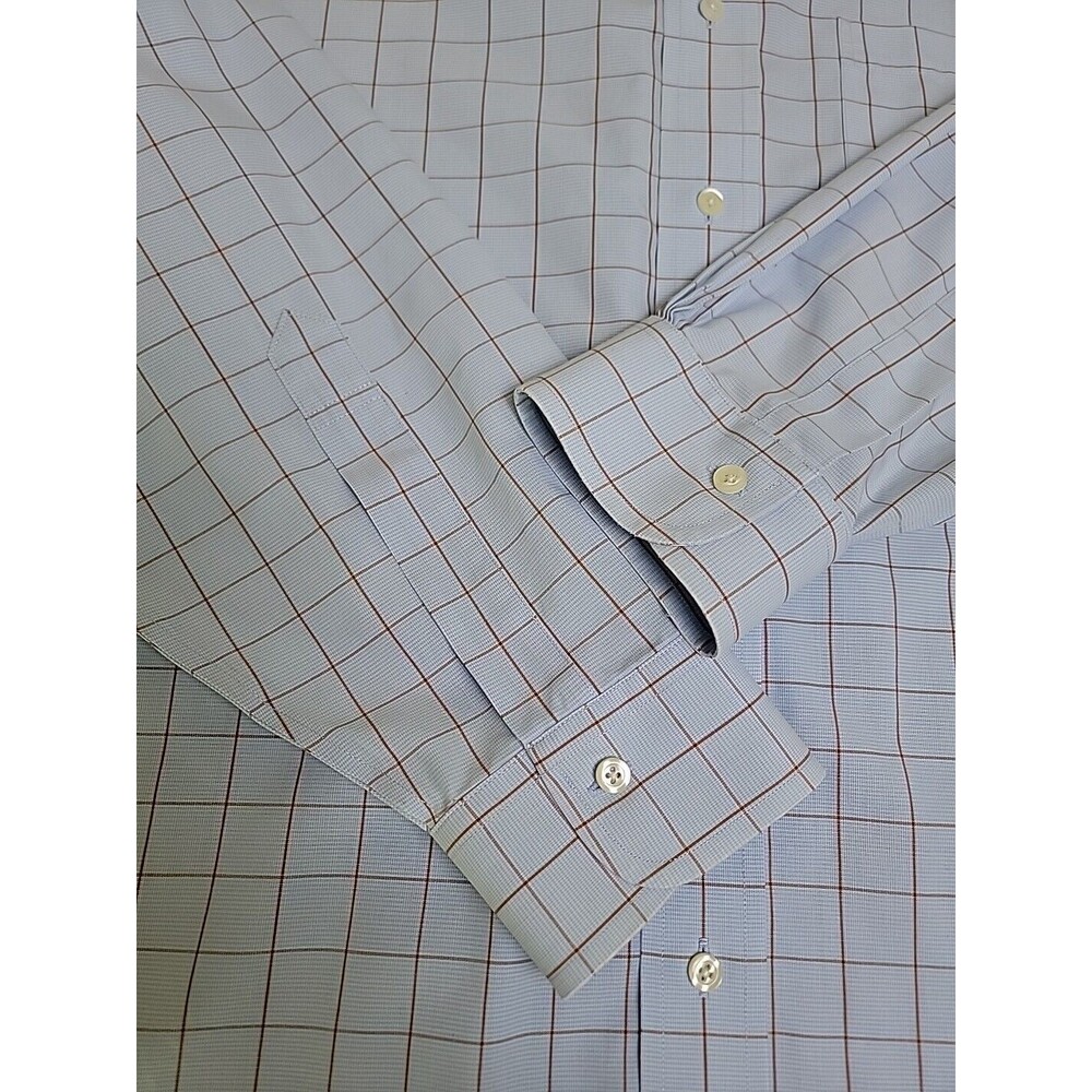Brooks Brothers Dress Shirt Mens 16 33‎ Blue Red Check Cotton Preppy Traditional - Picture 5 of 11